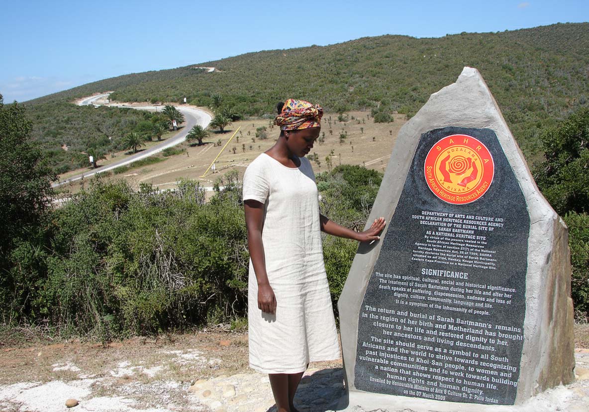 A photograph of the Sarah Baartman Memorial and grave site in Hankey, Eastern Cape, South Africa.