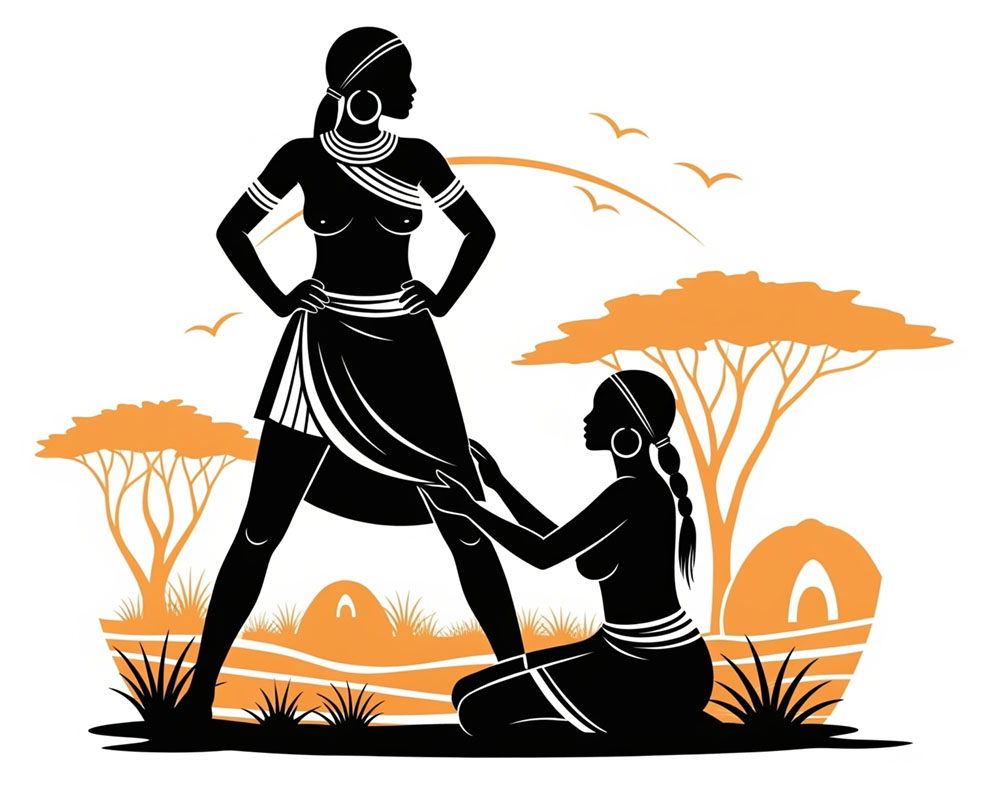 illustration of khoisan women